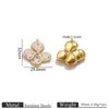 Colgante DIY de Flor de Cuatro Hojas de Acero Inoxidable Doble Cara, Cadena para Clavícula Versátil de Gama Alta, Aretes de Madreperla para Mujer