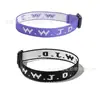 Directo de Fábrica WWJD pulsera de cuerda trenzada jacquard correa de muñeca al por mayor correa de muñeca WWJD pulsera tejida