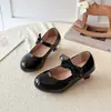 Zapatos de Tacón Alto Mary Jane Brillantes de Cuero de Moda para Niñas 2026 Primavera/Otoño Nuevos Zapatos de Princesa Versátiles con Suela Suave