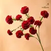 Flores de clavel artificiales, arreglos decorativos para la sala de estar, arreglos de flores de clavel para el comedor, flores artificiales en jarrones, ramos de un solo tallo