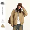 Jaqueta ALIVE xadrez patchwork estilo retrô americano, estilo workwear, unissex, top casual de corte solto, W03