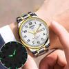 Reloj Redondo Luminoso Pointor Calendario Europeo y Americano Movimiento Automático Mecánico Luminoso Resistente al Agua Calendario No Mecánico Reloj para Hombre