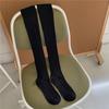 IOULOR calcetines gruesos hasta la rodilla otoño e invierno rayas verticales color sólido calcetines altos estilo japonés calcetines de pantorrilla que no se caen medias de doble aguja para mujer
