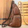 Bolsa Transversal Masculina de Ombro Único Couro Bovino Camada Superior Textura Moderna de Alta Qualidade Bolsa de Peito bolsa de peito com alça masculina