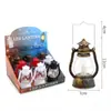 Linterna LED Vintage Pony Lámpara de aceite electrónica de Navidad Luz de noche de vela Lámpara de viento de plástico mini Adornos de ambiente al por mayor