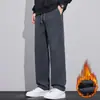 Directo del fabricante: Pantalones de forro polar para hombre, casuales y elegantes, con efecto adelgazante, buena caída y un corte recto moderno y holgado, perfectos para otoño e invierno
