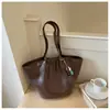 Bolso tote de cuero encerado de gran capacidad para mujer, nueva moda otoño 2026, bolso de hombro de alta gama para el trabajo y los desplazamientos