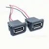 Conector Fêmea para Soldagem por Pressão Direta Tipo-C USB 2.0 com Cabo 2 Fios Preto e Vermelho 24AWG Fio Nu na Ponta