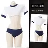 Atuendo Sexy de Estudiante Estilo Japonés Gimnasia Porristas Disfraz Conjunto de Dos Piezas Top y Shorts Uniforme Cosplay