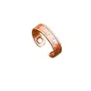 Anillo Abierto Elegante y Sofisticado con Patrón Tallado Tótems para Hombres, Venta Caliente Transfronteriza Anillo de Moda Retro Magnético de Cobre Rojo