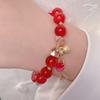 Pulsera de Ágata de 10 mm para Mujer con Diseño de Colgante de Calabaza Dorada Pulsera de Cristal Simple Retro Pulsera de Mejor Amigo para Año Nuevo