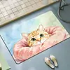 Alfombrilla de baño linda de gato de tierra de diatomeas, alfombrilla absorbente de secado rápido para pies de inodoro, alfombrilla antideslizante de dibujos animados para entrada de baño