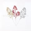 Natal Pó Dourado Folhas Festivo Decoração DIY Folhas Falsas Plantas Simuladas Galhos Rosa Glitter Suprimentos de Atmosfera Fábrica
