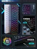 Teclado mecánico H61K, retroiluminación híbrida, teclas para gaming de laptop con cable, diseño minimalista