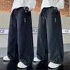 Pantalones deportivos holgados de pierna ancha para niños, nuevo estilo primavera y otoño, pants casuales para niños mayores, diseño de cordón, pantalones largos modernos y geniales para otoño