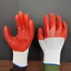 Directo de Fábrica nylon pvc guantes de goma para colgar naranja recubrimiento protector sumergido colgado completo semi-colgado guantes de protección laboral