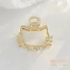 Gato de Dibujos Animados Kt Pinza de Garra de Gato Pinza Grande de Metal de Tiburón Versátil Elegante Pinza para el Cabello de la Parte Posterior de la Cabeza Pasador Accesorio para el Cabello