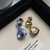 Pendientes de Zirconia Super Brillantes de Lujo Ligero Estilo Francés con Cierres de Plata, Diseño de Nicho, Pendientes Exquisitos Versátiles de Temperamento Vintage de Gama Alta para Mujer