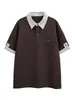 Camiseta de Manga Corta con Bloques de Color, Cuadros y Parches, Estilo Coreano de Moda, Marca Nanxia, Falso Dos Piezas para Hombre, Verano Casual Suelto Polo