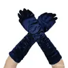 Luvas de Casamento para Noivas Luvas de Performance de Palco com Efeito Amassado Luvas de Casamento Cetim Luvas de Cetim