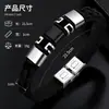 Pulsera de moda con cadena de patrón de serpiente electrochapada en color acero puro transfronteriza europea y americana, pulsera de silicona de acero de titanio, accesorio de alta gama para hombre