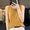 24 años Nuevo talla grande para mujer color sólido estambre lana tirantes hueco cuello en V base interior chaleco de punto exterior