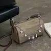Bolsa de mão trançada transfronteiriça para mulheres, novo modelo de verão 2026, bolsa de ombro estilo boêmio com corrente de contas, bolsa crossbody