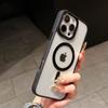 Funda magnética para teléfono con botón de cámara para Apple 16Promax, funda protectora anticaídas de metal para lente de iPhone 15