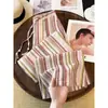 Pantalones de Pierna Ancha con Rayas Rosas para Mujer, Verano 2026, Estilo Casual de Nicho, Pantalones Rectos Suaves y Relajados