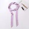Bufanda de Seda Delgada Estrecha Larga Monocromática de Amazon Transfronteriza Bufanda Pequeña de Color Sólido de Gama Alta Cinta Versátil Estilo Coreano para Bolso