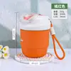 Copo de Água Portátil Macaron com Alça, Copo Cola Estilo Ins, À Prova de Vazamento, Alto Valor Estético, Copo de Vidro com Canudo para o Verão