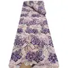 Tecido floral bordado em cor contrastante com vazados Solúvel em água Tecido para vestido de noiva direto do fabricante