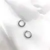 Pendientes de Aro Pequeños Minimalistas Estilo Coreano de Cobre Puro Diseño de Nicho Compactos Superficie Lisa Accesorios para Orejas Delicada Forma Redonda
