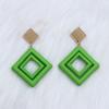 Aretes de tuerca huecos de rombo de estilo simple con pintura en aerosol, personalizados para uso diario, coreanos, de acrílico cosido, aretes colgantes para mujer