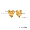 Aretes de Acero Inoxidable Chapados en Oro, de Moda Lujo Ligero, Grandes Exagerados de Gama Alta, Aretes Geométricos de Amor, Venta al por Mayor de Joyería