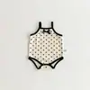 2026 Nuevo Estilo de Verano para Bebé Niña Lindo Mono con Tirantes de Fresa Mameluco Triangular Conjunto de Chaleco para Bebé