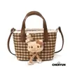 Bolso Bandolera Versátil para Niñas, Bolso Cubo de Felpa a Cuadros Nuevo Otoño e Invierno 2026 para Niños, Bolso Rojo de Año Nuevo para Niña Pequeña