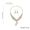 Set de Pendientes y Collar con Colgante de Gota de Agua Incrustada de Diamantes, Gargantilla Personalizada Cadena Clavicular, Joyería de Lujo Ligero y de Alta Gama