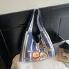 Bolso de hombro nuevo de dibujos animados, bolso tote de lona personalizado con graffiti, bolso tipo cubo casual, bolso de mano personalizado estilo bosque para el día a día