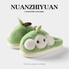 2025 Novas Pantufas de Pelúcia Desenho de Maçã Femininas Outono e Inverno Interior Casa Quente Pantufas de Pelúcia para Casal
