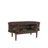 Mesa de centro ovalada de pie para interiores para apartamentos pequeños, mesa de almacenamiento moderna simple, mueble creativo y versátil para sala de estar