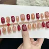 Fuegos Artificiales de Año Nuevo 3D Paquete de 30 Piezas Estilo Gato Ojo Ins Uñas Postizas de Gama Alta Pre-fabricadas Piezas de Uñas Portátiles