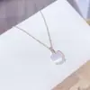 Temperamento coreano simples Pedra Olho de Gato contas redondas micro cravação requintada colar personalidade de menina Coringa corrente para clavícula colar atacado