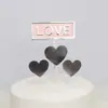 Cartão de inserção tridimensional estrela de cinco pontas coração Feliz aniversário decoração de bolo de aniversário plug-in bandeira de mesa de sobremesas