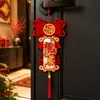 Decoração de pingente para maçaneta de casa nova, decoração de pendurar com caractere de sorte para porta de entrada de casa nova, presente de decoração para cerimônia de mudança de casa