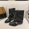 Botas de mujer, talla petite, que realzan la altura, botines de nuevo estilo, tacón grueso, efecto adelgazante, punta fina, primavera/otoño, estilo retro, 2026