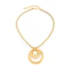 Collar Colgante Anillo Punk Espiral Transfronterizo Europeo y Americano Joyería, Collar Geométrico Grueso de Hilo Personalizado Estilo Exagerado para Mujeres