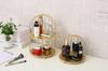 Rack de Armazenamento Gaiola de Pássaro de Ferro Forjado Caixa de Acabamento para Batom Perfume Skincare Rack de Exibição Caixa de Armazenamento de Cosméticos para Mesa