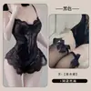 Fan Lei Ropa Interior Sexy Body Encaje Patchwork Espalda Descubierta Atuendo Seductor Conjunto de Pijama para Mujer con Abertura en la Entrepierna 1054