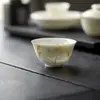 Taza maestra de espiga de trigo pintada a mano de porcelana blanca de barro de jade Moji, juego de té de kung fu, taza de té de cerámica, tazón de té grande para el hogar, taza